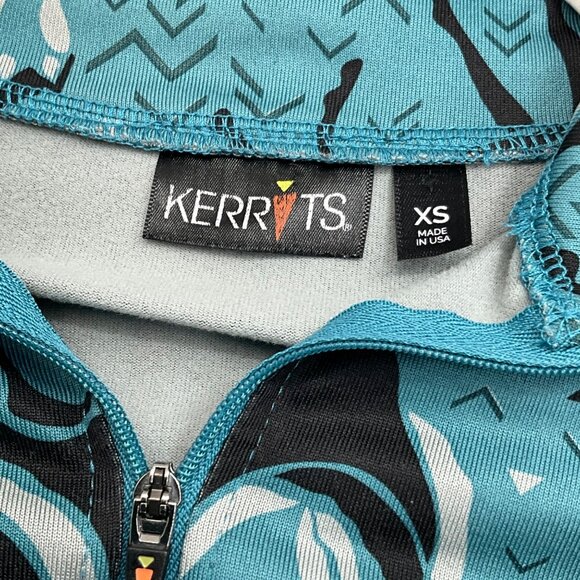 Kerrits Women's XS Long-Sleeve Equestrian Print Top Blue & Black - Picture 5 of 7